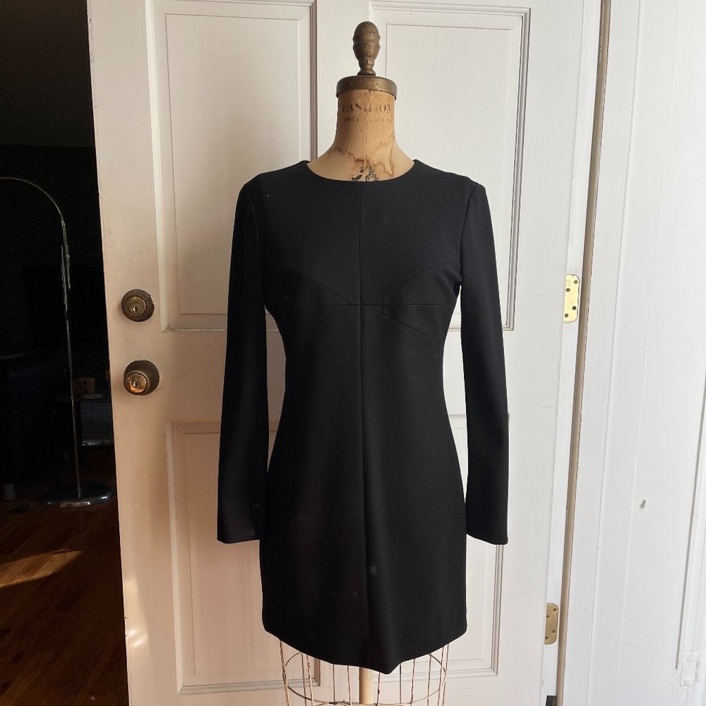 Vintage DVF Black Wool Blend Long Sleeve Dress